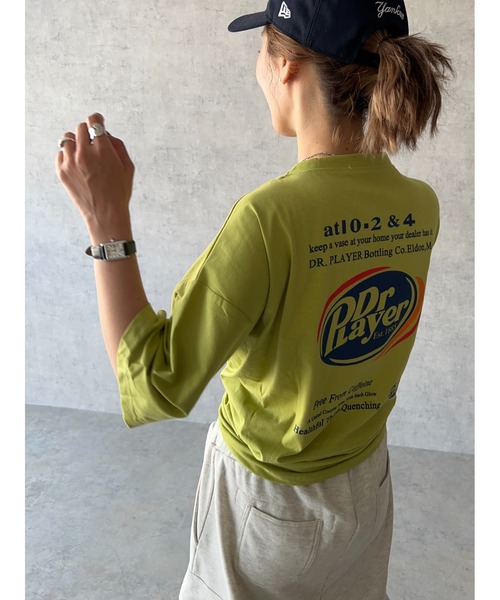 owndaily（オンデイリー）の「DrplayerオーバーザイズロゴＴシャツ（Tシャツ/カットソー・レディース・ブラック/ホワイト/グリーン/パープル・FREE）」の20枚目の写真
