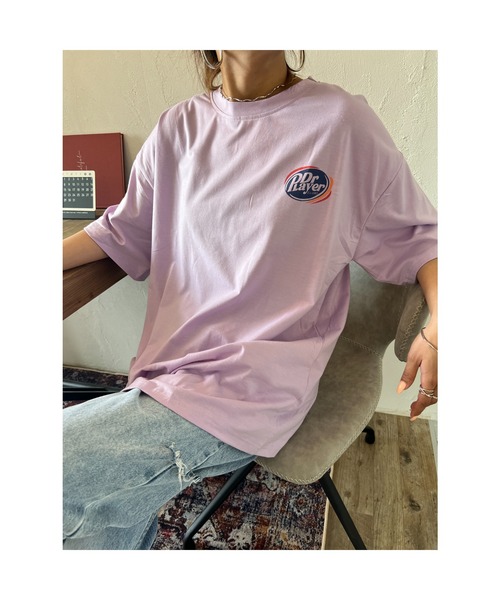 owndaily（オンデイリー）の「DrplayerオーバーザイズロゴＴシャツ（Tシャツ/カットソー・レディース・ブラック/ホワイト/グリーン/パープル・FREE）」の6枚目の写真