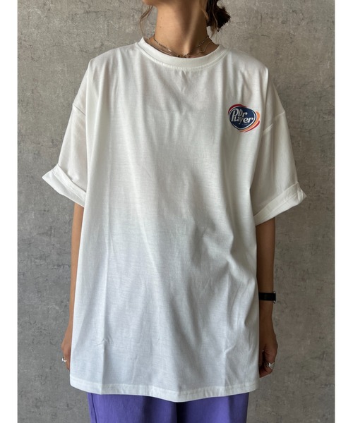 owndaily（オンデイリー）の「DrplayerオーバーザイズロゴＴシャツ（Tシャツ/カットソー・レディース・ブラック/ホワイト/グリーン/パープル・FREE）」の11枚目の写真