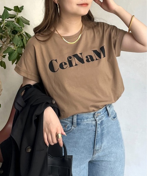 prose verse（プロズヴェール）の「ドライタッチシルケットロゴTシャツ（Tシャツ/カットソー・レディース・モカ/ブラック/オフホワイト・ﾌﾘ-）」の3枚目の写真