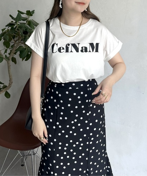 prose verse（プロズヴェール）の「ドライタッチシルケットロゴTシャツ（Tシャツ/カットソー・レディース・モカ/ブラック/オフホワイト・ﾌﾘ-）」の4枚目の写真