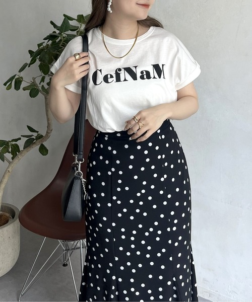 prose verse（プロズヴェール）の「ドライタッチシルケットロゴTシャツ（Tシャツ/カットソー・レディース・モカ/ブラック/オフホワイト・ﾌﾘ-）」の5枚目の写真