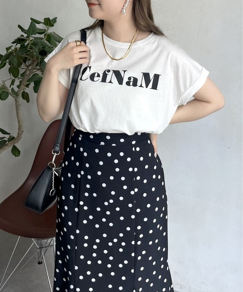 prose verse（プロズヴェール）の「ドライタッチシルケットロゴTシャツ（Tシャツ/カットソー・レディース・モカ/ブラック/オフホワイト・ﾌﾘ-）」の7枚目の写真