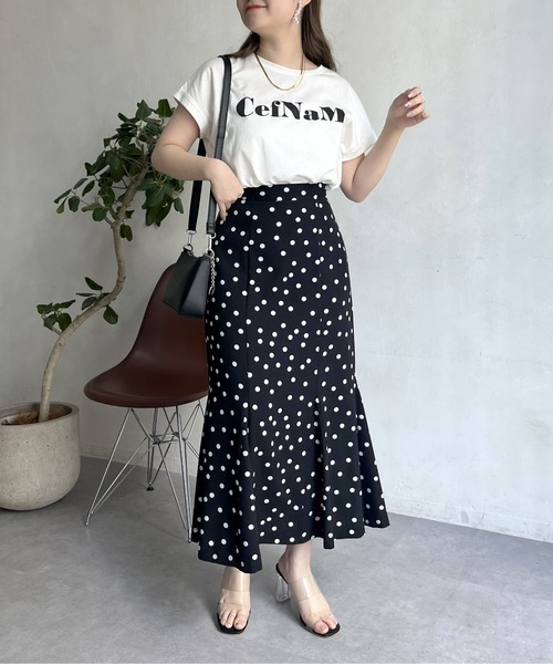 prose verse（プロズヴェール）の「ドライタッチシルケットロゴTシャツ（Tシャツ/カットソー・レディース・モカ/ブラック/オフホワイト・ﾌﾘ-）」の10枚目の写真