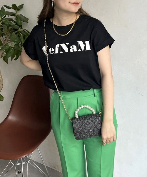 prose verse（プロズヴェール）の「ドライタッチシルケットロゴTシャツ（Tシャツ/カットソー・レディース・モカ/ブラック/オフホワイト・ﾌﾘ-）」の11枚目の写真