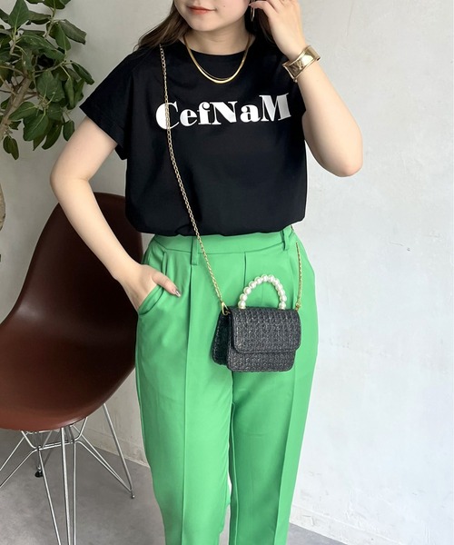 prose verse（プロズヴェール）の「ドライタッチシルケットロゴTシャツ（Tシャツ/カットソー・レディース・モカ/ブラック/オフホワイト・ﾌﾘ-）」の12枚目の写真