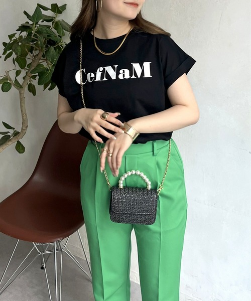 prose verse（プロズヴェール）の「ドライタッチシルケットロゴTシャツ（Tシャツ/カットソー・レディース・モカ/ブラック/オフホワイト・ﾌﾘ-）」の13枚目の写真