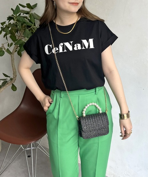 prose verse（プロズヴェール）の「ドライタッチシルケットロゴTシャツ（Tシャツ/カットソー・レディース・モカ/ブラック/オフホワイト・ﾌﾘ-）」の14枚目の写真