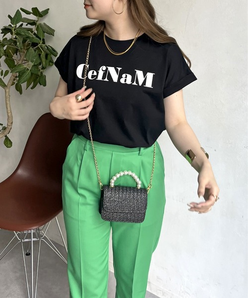 prose verse（プロズヴェール）の「ドライタッチシルケットロゴTシャツ（Tシャツ/カットソー・レディース・モカ/ブラック/オフホワイト・ﾌﾘ-）」の15枚目の写真