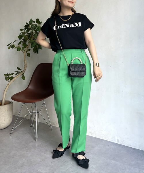 prose verse（プロズヴェール）の「ドライタッチシルケットロゴTシャツ（Tシャツ/カットソー・レディース・モカ/ブラック/オフホワイト・ﾌﾘ-）」の16枚目の写真