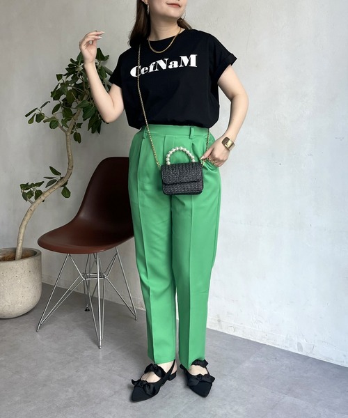 prose verse（プロズヴェール）の「ドライタッチシルケットロゴTシャツ（Tシャツ/カットソー・レディース・モカ/ブラック/オフホワイト・ﾌﾘ-）」の17枚目の写真