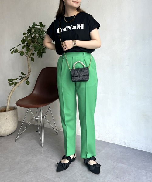 prose verse（プロズヴェール）の「ドライタッチシルケットロゴTシャツ（Tシャツ/カットソー・レディース・モカ/ブラック/オフホワイト・ﾌﾘ-）」の18枚目の写真