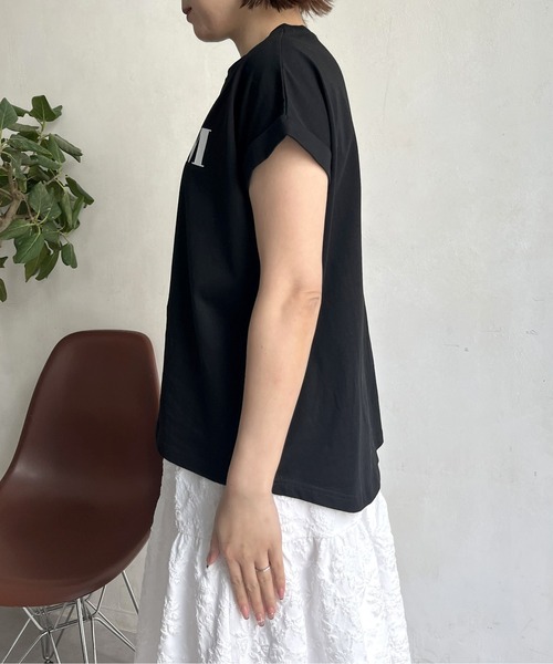 prose verse（プロズヴェール）の「ドライタッチシルケットロゴTシャツ（Tシャツ/カットソー・レディース・モカ/ブラック/オフホワイト・ﾌﾘ-）」の21枚目の写真