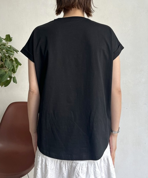 prose verse（プロズヴェール）の「ドライタッチシルケットロゴTシャツ（Tシャツ/カットソー・レディース・モカ/ブラック/オフホワイト・ﾌﾘ-）」の22枚目の写真