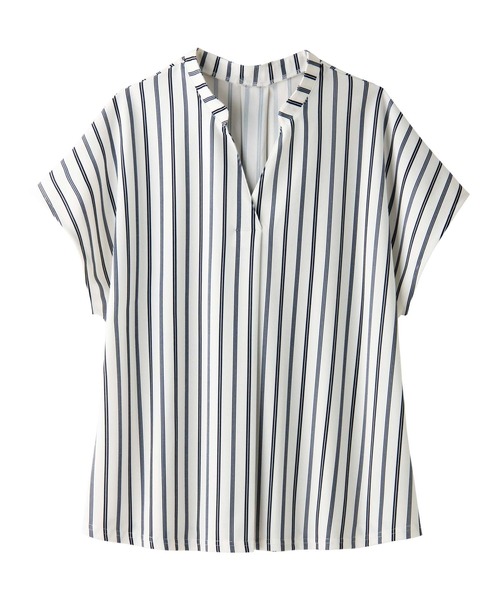 alotta(アロッタ)の「サラリとした素材感×ゆるっと上品 スキッパー衿Tシャツブラウス【Sサイズ展開あり】(シャツ/ブラウス・レディース・ネイビー/ブルー系その他/ライトブルー/レッド系その他/ミント/ホワイト/ブラック/レッド/ベージュ/ホワイト系その他/ライトグリーン/ライトピンク/ブラウン/ドット/ブルーグリーン/ホワイト系その他2・SMALL/XX-LARGE/MEDIUM/XXX-LARGE/XXXX-LARGE/X-LARGE/LARGE)」の18枚目の写真