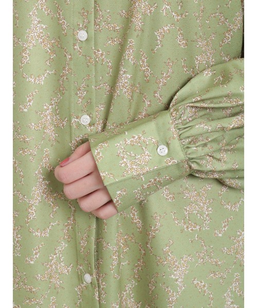 Samansa Mos2 blue（サマンサモスモスブルー）の「ドット花柄ワンピース（ワンピース・レディース・グリーン/ネイビー/ベージュ・ﾌﾘ-）」の19枚目の写真