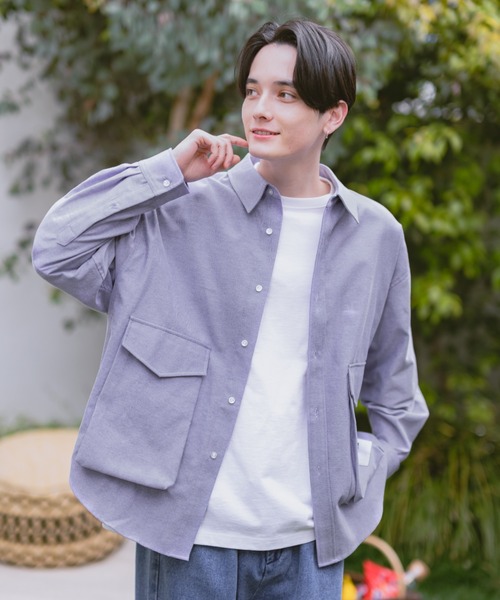 JINCL（ジンクル）の「flap pocket oxford shirts（シャツ/ブラウス・メンズ・ネイビー/ホワイト/イエロー系その他/グリーン/イエロー/パープル/ブルー・J/FREE）」の5枚目の写真