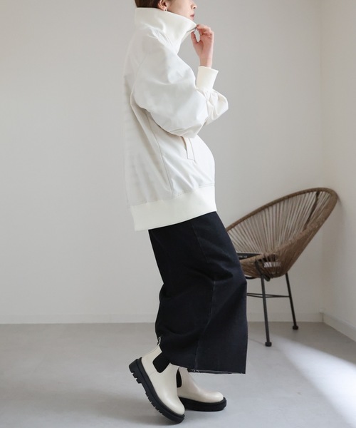 ap retro（アプレトロ）の「カラーリブスタンドブルゾン（ブルゾン・レディース・アイボリー/ブラック/カーキ・FREE）」の15枚目の写真