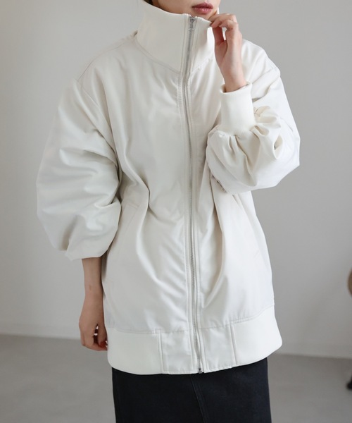 ap retro（アプレトロ）の「カラーリブスタンドブルゾン（ブルゾン・レディース・アイボリー/ブラック/カーキ・FREE）」の10枚目の写真