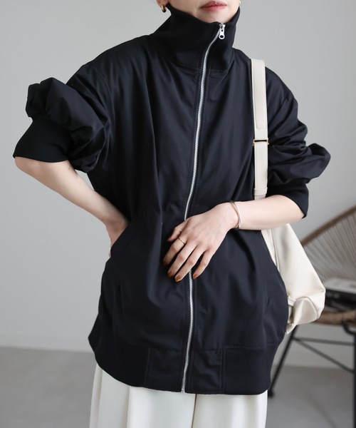 ap retro（アプレトロ）の「カラーリブスタンドブルゾン（ブルゾン・レディース・アイボリー/ブラック/カーキ・FREE）」の22枚目の写真