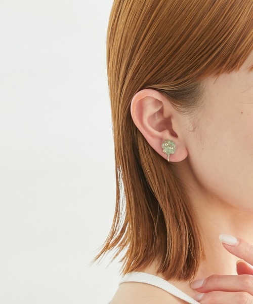 ROPE' PICNIC（ロペピクニック）の「ミニカラービーズフラワーイヤリング（イヤリング・レディース・ブルー系その他4/ピンク系その他2・FREE）」の4枚目の写真