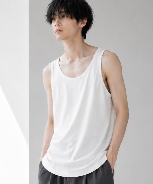 Bling Leads(ブリングリーズ)の「《Bl》クールタッチタンクトップ メッシュ素材(タンクトップ・レディース・ホワイト/ブラック・LARGE/MEDIUM)」の2枚目の写真