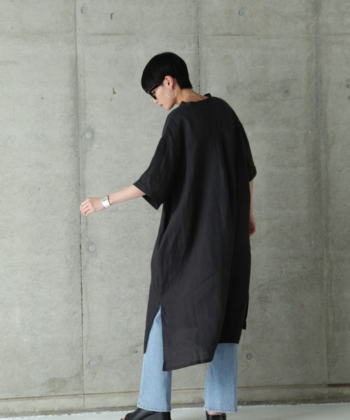 ROSE BUD（ローズバッド）の「リネンプルオーバーワンピース（ワンピース・レディース・ブラック/イエロー/ブルー・FREE）」の6枚目の写真