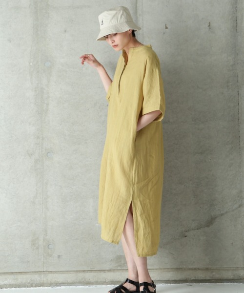 ROSE BUD（ローズバッド）の「リネンプルオーバーワンピース（ワンピース・レディース・ブラック/イエロー/ブルー・FREE）」の16枚目の写真