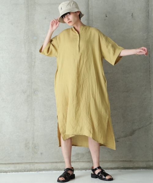 ROSE BUD（ローズバッド）の「リネンプルオーバーワンピース（ワンピース・レディース・ブラック/イエロー/ブルー・FREE）」の18枚目の写真
