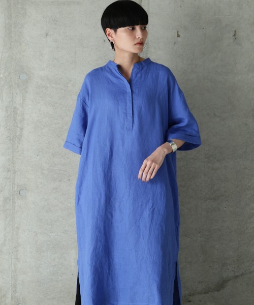 ROSE BUD（ローズバッド）の「リネンプルオーバーワンピース（ワンピース・レディース・ブラック/イエロー/ブルー・FREE）」の9枚目の写真