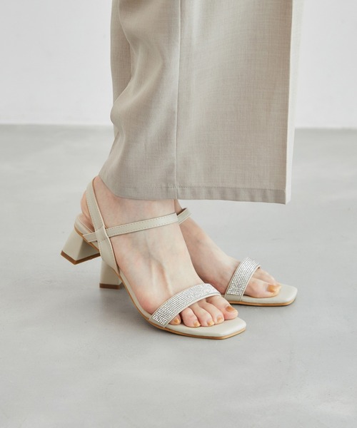 ROPE' PICNIC（ロペピクニック）の「ビジューバーストラップローヒールサンダル（サンダル・レディース・ブラック/キナリ・23.0cm/23.5cm/24.0cm/24.5cm）」の13枚目の写真