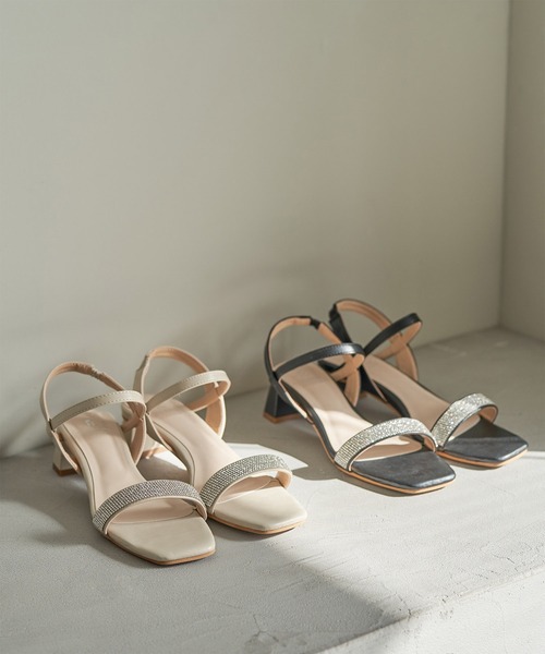 ROPE' PICNIC（ロペピクニック）の「ビジューバーストラップローヒールサンダル（サンダル・レディース・ブラック/キナリ・23.0cm/23.5cm/24.0cm/24.5cm）」の14枚目の写真