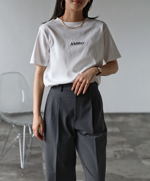 Bonjour Sagan(ボンジュールサガン)の「AbilityロゴTシャツ(Tシャツ/カットソー・レディース・ブラック/グリーン・FREE)」の2枚目の写真