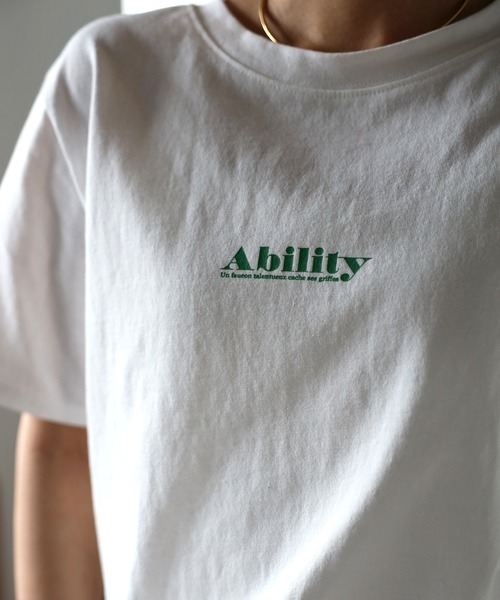 Bonjour Sagan(ボンジュールサガン)の「AbilityロゴTシャツ(Tシャツ/カットソー・レディース・ブラック/グリーン・FREE)」の5枚目の写真