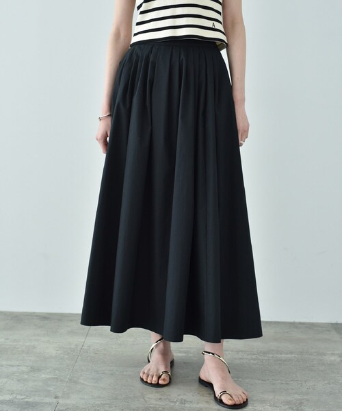 CODE A（コードエー）の「W belt volume skirt（スカート・レディース・ブラック/ホワイト・38/40/36/34）」の2枚目の写真