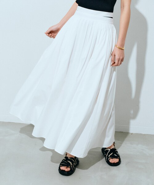 CODE A（コードエー）の「W belt volume skirt（スカート・レディース・ブラック/ホワイト・38/40/36/34）」の8枚目の写真