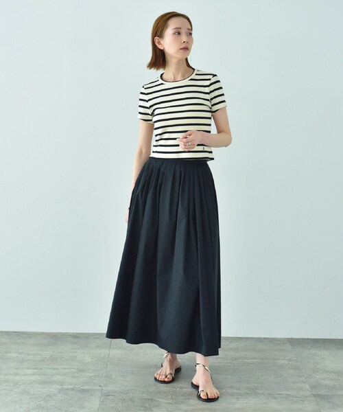 CODE A（コードエー）の「W belt volume skirt（スカート・レディース・ブラック/ホワイト・38/40/36/34）」の9枚目の写真