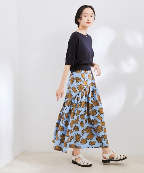 VIS（ビス）の「【洗える】デザイン切替フレアスカート（スカート・レディース・ブルー系その他6/ベージュ系その他/チャコールグレー・S/M）」の14枚目の写真