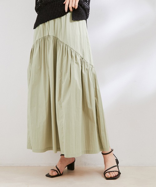 VIS（ビス）の「【洗える】デザイン切替フレアスカート（スカート・レディース・ブルー系その他6/ベージュ系その他/チャコールグレー・S/M）」の6枚目の写真