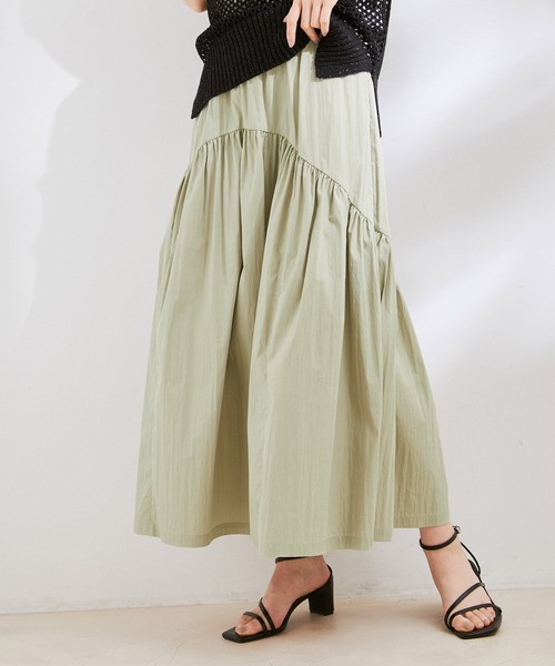 VIS（ビス）の「【洗える】デザイン切替フレアスカート（スカート・レディース・ブルー系その他6/ベージュ系その他/チャコールグレー・S/M）」の12枚目の写真