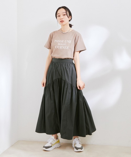 VIS（ビス）の「【洗える】デザイン切替フレアスカート（スカート・レディース・ブルー系その他6/ベージュ系その他/チャコールグレー・S/M）」の17枚目の写真