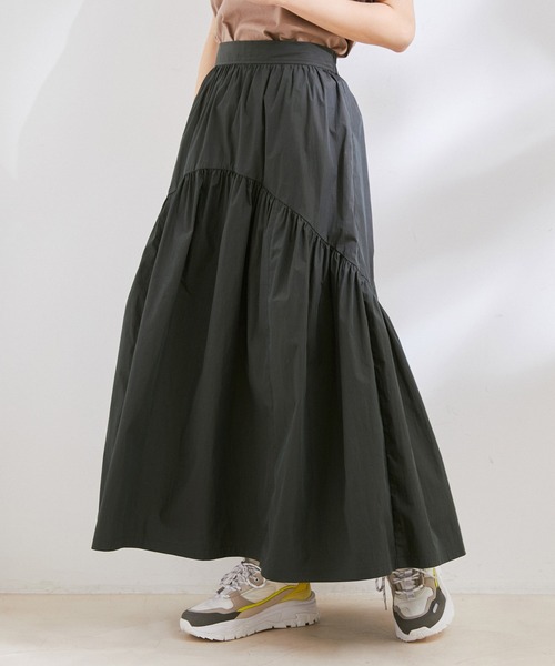 VIS（ビス）の「【洗える】デザイン切替フレアスカート（スカート・レディース・ブルー系その他6/ベージュ系その他/チャコールグレー・S/M）」の9枚目の写真