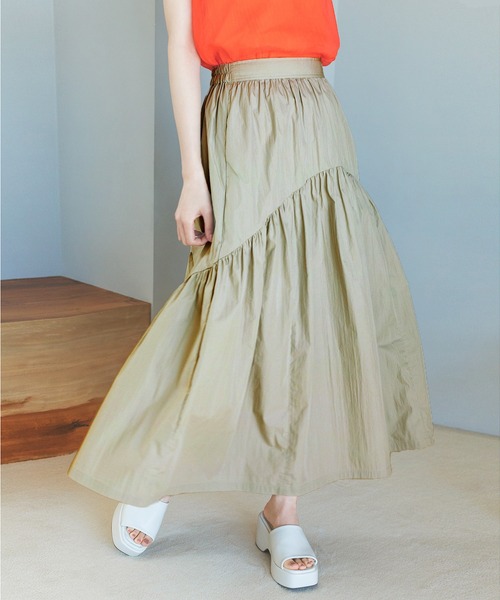 VIS（ビス）の「【洗える】デザイン切替フレアスカート（スカート・レディース・ブルー系その他6/ベージュ系その他/チャコールグレー・S/M）」の20枚目の写真