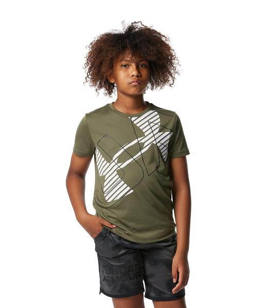 UNDER ARMOUR(アンダーアーマー)の「UAテック ショートスリーブTシャツ 〈スーパービッグロゴ〉(トレーニング/キッズ)(Tシャツ/カットソー・キッズ・カーキ・130cm/150cm/140cm/160cm/120cm)」の1枚目の写真