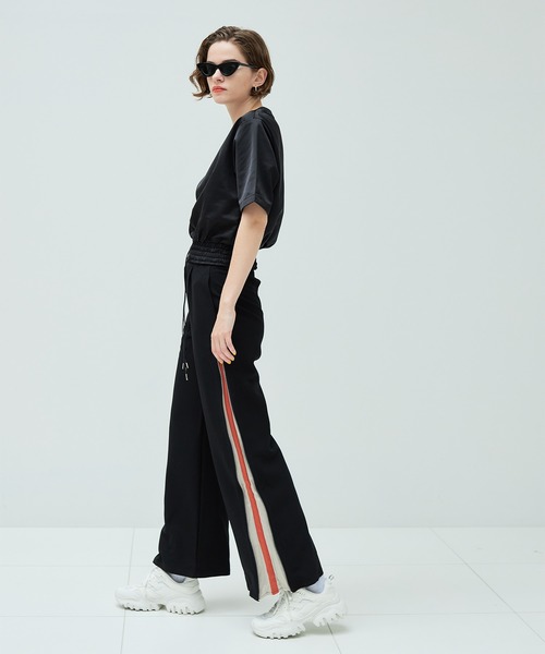 casane（カサネ）の「ダブルコードサテントップス（Tシャツ/カットソー・レディース・ホワイト/ブラック・FREE）」の4枚目の写真