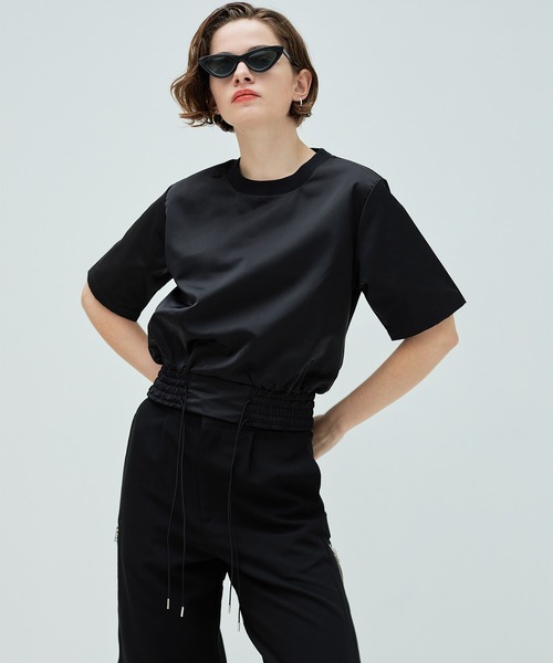 casane（カサネ）の「ダブルコードサテントップス（Tシャツ/カットソー・レディース・ホワイト/ブラック・FREE）」の9枚目の写真