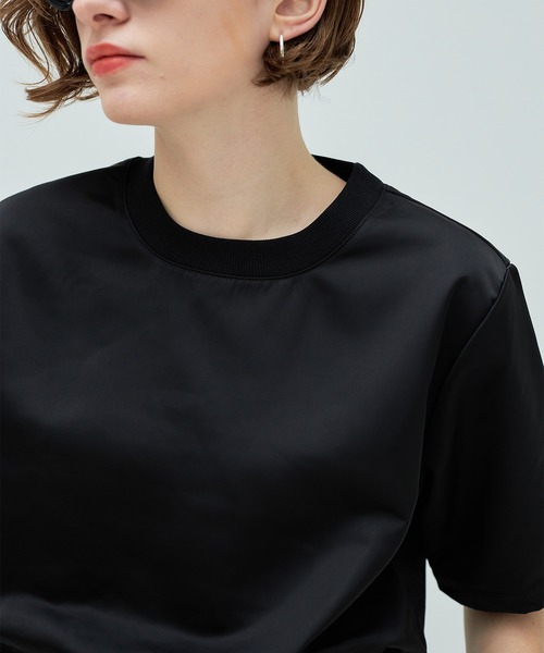 casane（カサネ）の「ダブルコードサテントップス（Tシャツ/カットソー・レディース・ホワイト/ブラック・FREE）」の11枚目の写真