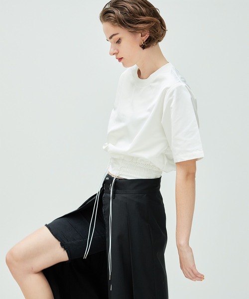 casane（カサネ）の「ダブルコードサテントップス（Tシャツ/カットソー・レディース・ホワイト/ブラック・FREE）」の20枚目の写真