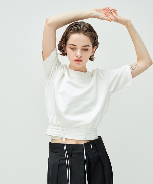 casane（カサネ）の「ダブルコードサテントップス（Tシャツ/カットソー・レディース・ホワイト/ブラック・FREE）」の21枚目の写真