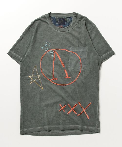 LOST IN ALBION（ロストインアルビオン）の「LOST IN ALBION/ロスト イン アルビオン/EMBROIDERED TEE 2（Tシャツ/カットソー・メンズ・ホワイト/グリーン/ネイビー・48/46/50）」の3枚目の写真